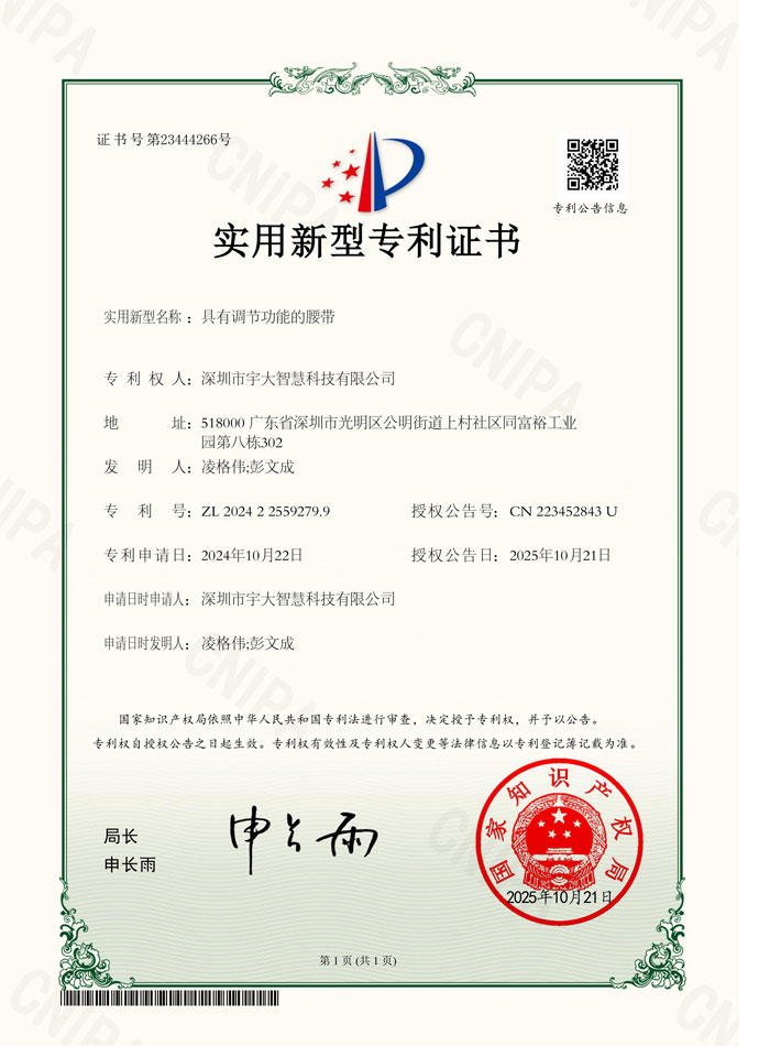 具有调节功能的腰带--实用新型专利